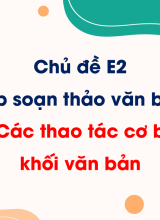 Chủ đề E2 - Bài 6. Các thao tác cơ bản với khối văn bản